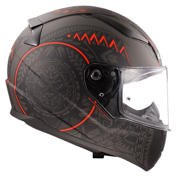 LS2 RAPID 2 TAKAROA MAT SİYAH - KIRMIZI KAPALI KASK