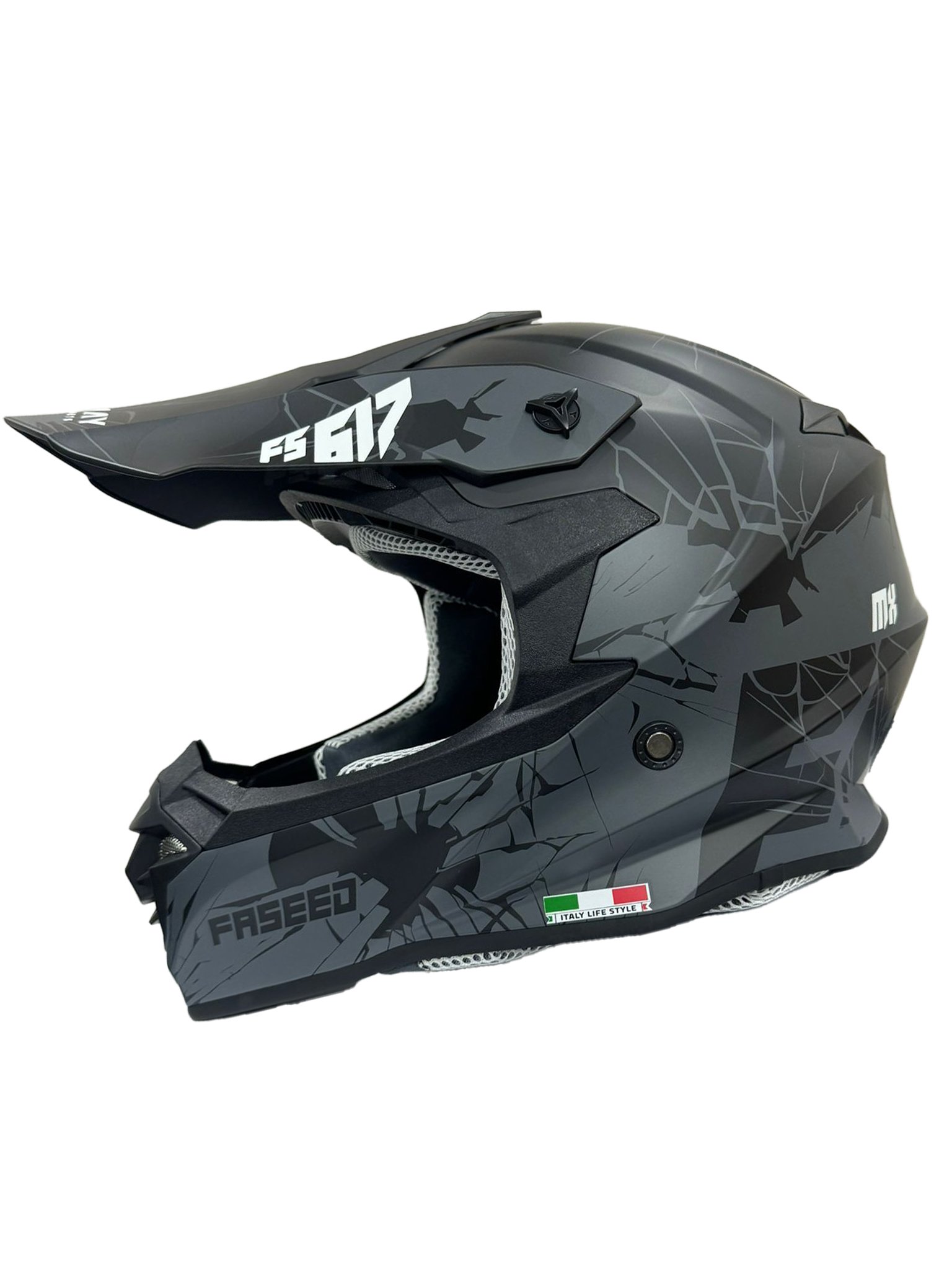 SWAY 617 CROSS KASK MATT SİYAH GRİ