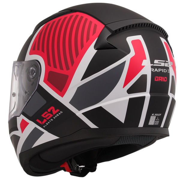 LS2 RAPID 2 GRID MAT BEYAZ-KIRMIZI KAPALI KASK