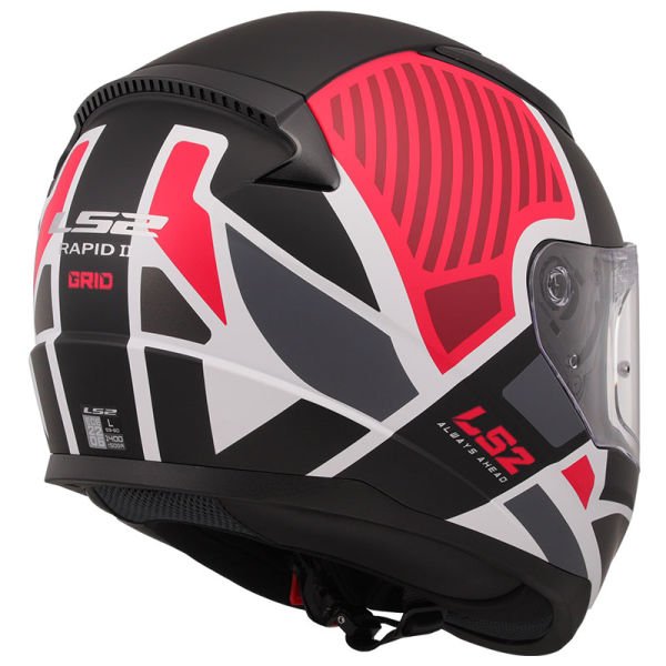 LS2 RAPID 2 GRID MAT BEYAZ-KIRMIZI KAPALI KASK