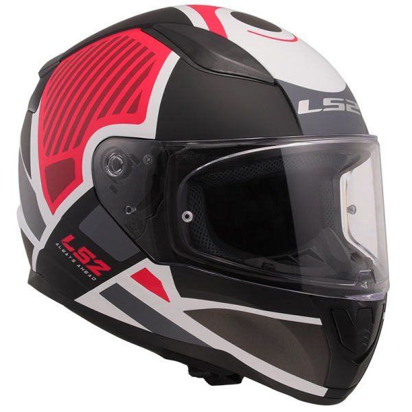LS2 RAPID 2 GRID MAT BEYAZ-KIRMIZI KAPALI KASK