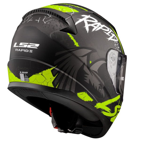 LS2 RAPID 2 RAVEN MAT SİYAH-GRİ-NEON SARI KAPALI KASK