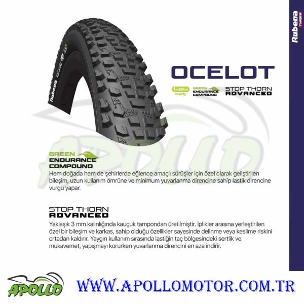 24 x 2.10 MİTAS OCELOT ST 3mm Zırhlı Dış Lastik