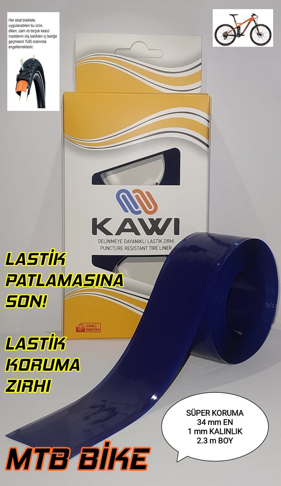 Kawı Patlak Önleyici Bisiklet Lastik Zırhı MTB