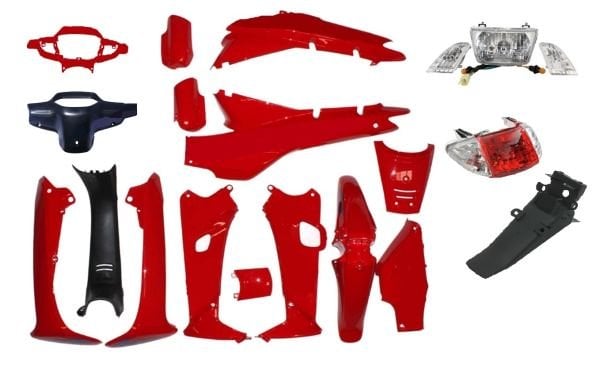 LİFAN 100 KAPORTA SETİ KIRMIZI FAR - STOP DAHİL