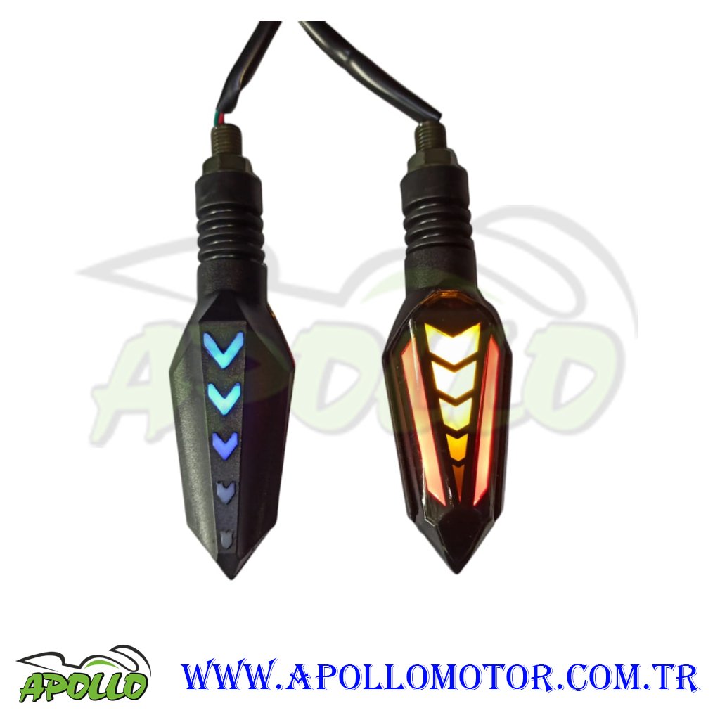 LED SİNYAL OK DESEN (SARI) KAYAR LEDLİ - ÇİFT TARAF LEDLİ