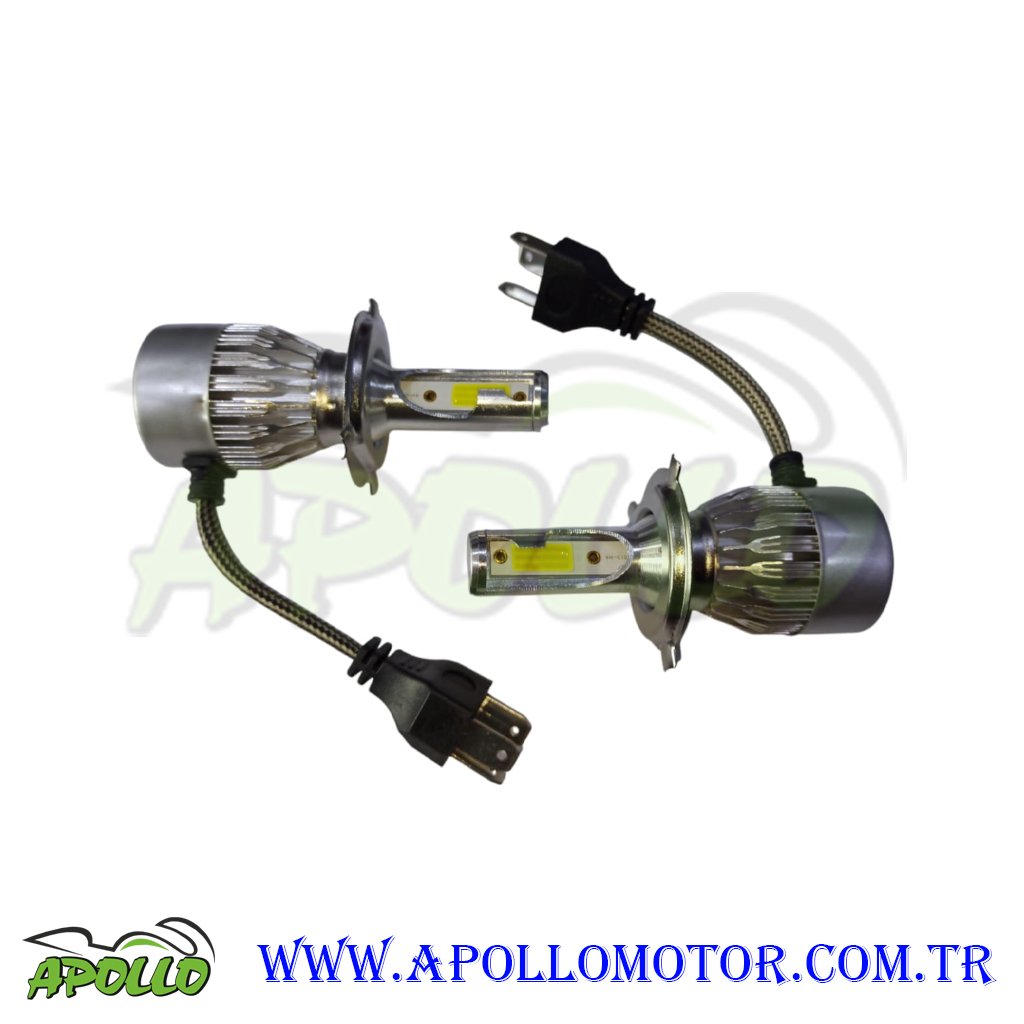 LED XENON FANLI H4 UYUMLU BEYAZ 2Lİ SET