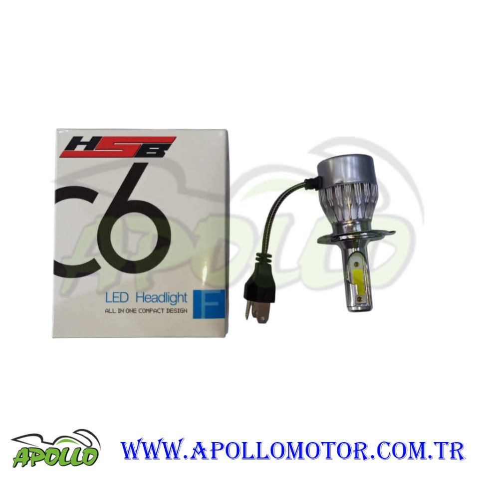 LED XENON FANLI H4 UYUMLU BEYAZ 2Lİ SET C6 MODEL