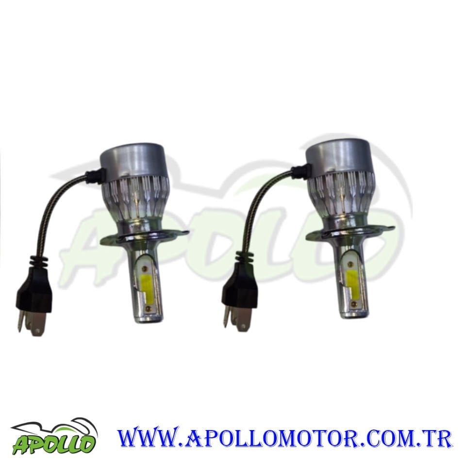 LED XENON FANLI H4 UYUMLU BEYAZ 2Lİ SET C6 MODEL