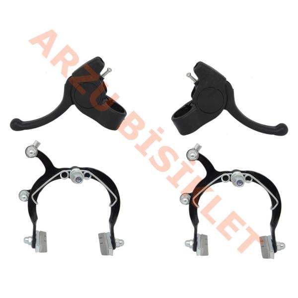 BMX TEL FREN TAKIMI PLASTİK KOLLU SİYAH