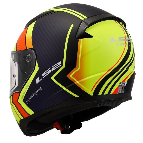 LS2 RAPID 2 EXTRA MAT NEON SARI-NAVY MAVİ KAPALI KASK