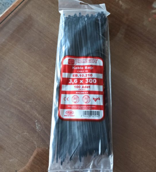 CIRT KELEPÇE UZUN 3,6 X 300 SİYAH (100 ADET)