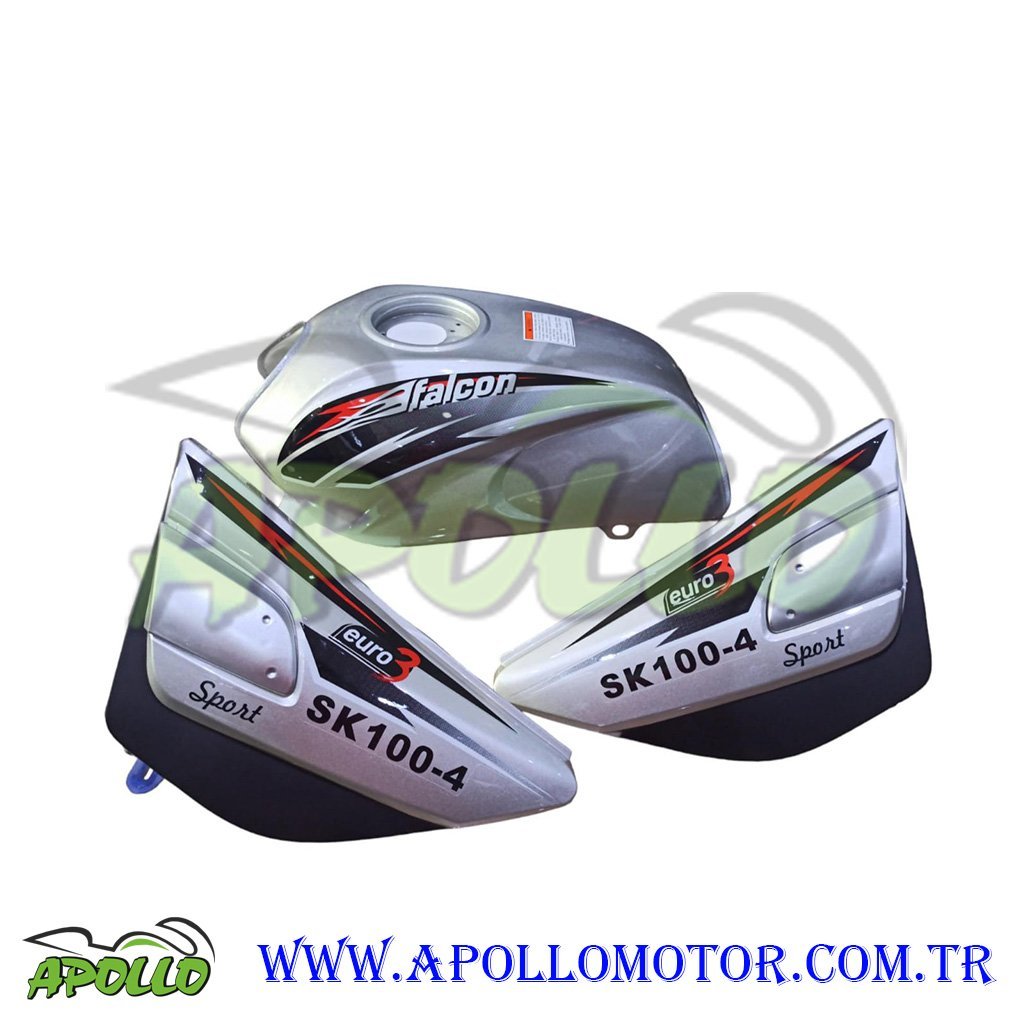SK 100 SPORT FALCON BENZİN DEPOSU GRİ + YAN KAPAK