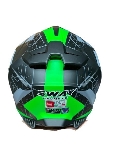 SWAY 865 GÜNEŞ GÖZLÜKLÜ KAPALI KASK - SİYAH GRİ YEŞİL