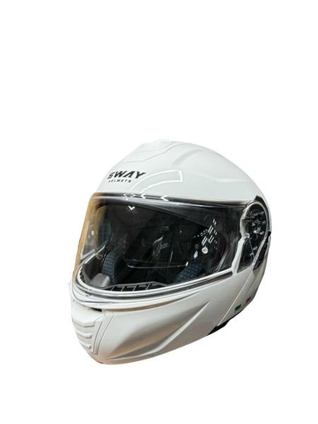 SWAY 917 GÜNEŞ GÖZLÜKLÜ ÇENE AÇILIR KASK - BEYAZ