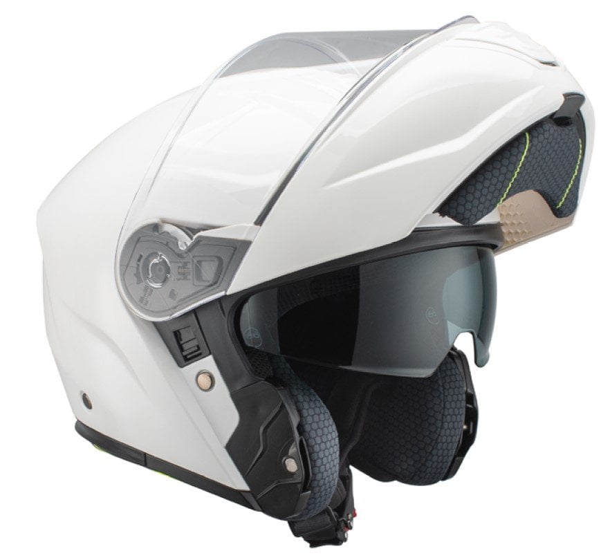 SWAY 917 GÜNEŞ GÖZLÜKLÜ ÇENE AÇILIR KASK - BEYAZ