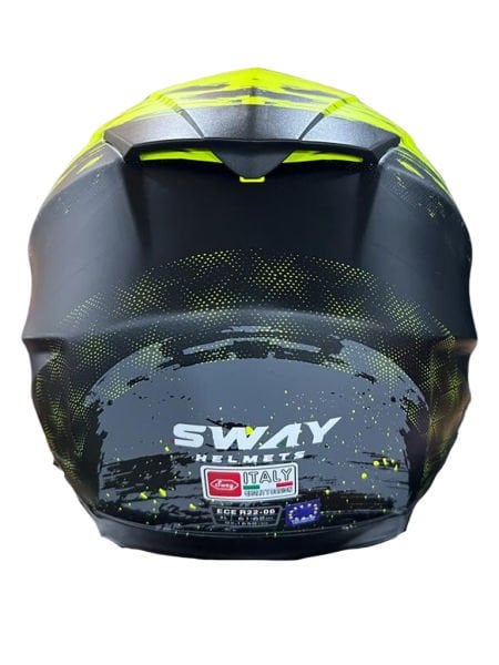 Sway SW-X60 Camlı Güneş Gözlüklü CROSS KASK - SARI