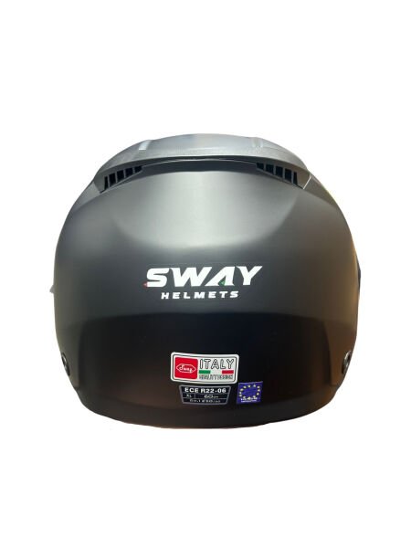 Sway 766 Camlı Güneş Gözlüklü YARIM KASK MATT SİYAH
