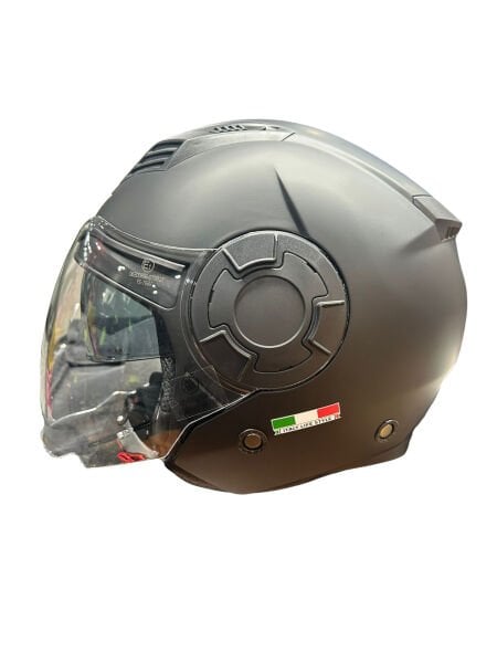 Sway 766 Camlı Güneş Gözlüklü YARIM KASK MATT SİYAH