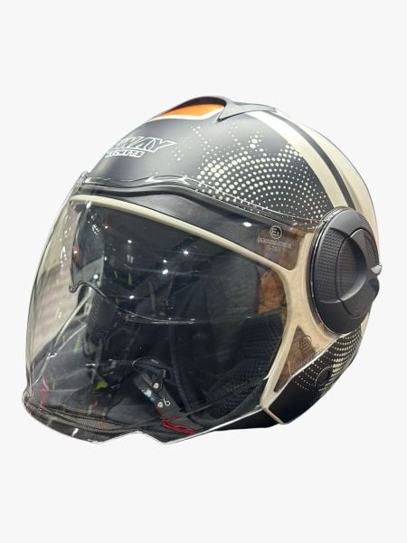 Sway 737 Camlı Güneş Gözlüklü YARIM KASK SİYAH BEJ