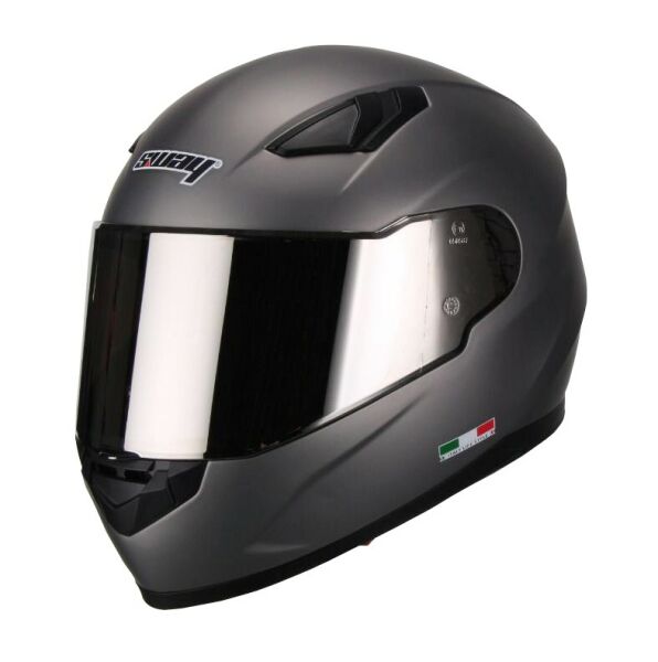 SWAY 816 SİYAH VİZÖRLÜ KAPALI KASK - TİTANİUM GRİ BEDEN - L