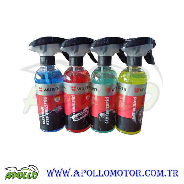 WÜRTH ARAÇ / MOTOSİKLET TEMİZLİK SETİ ( JANT - BÖCEK - CAM TEMİZLEME - HIZLI LEKEÇIKARICI ) 400 ML