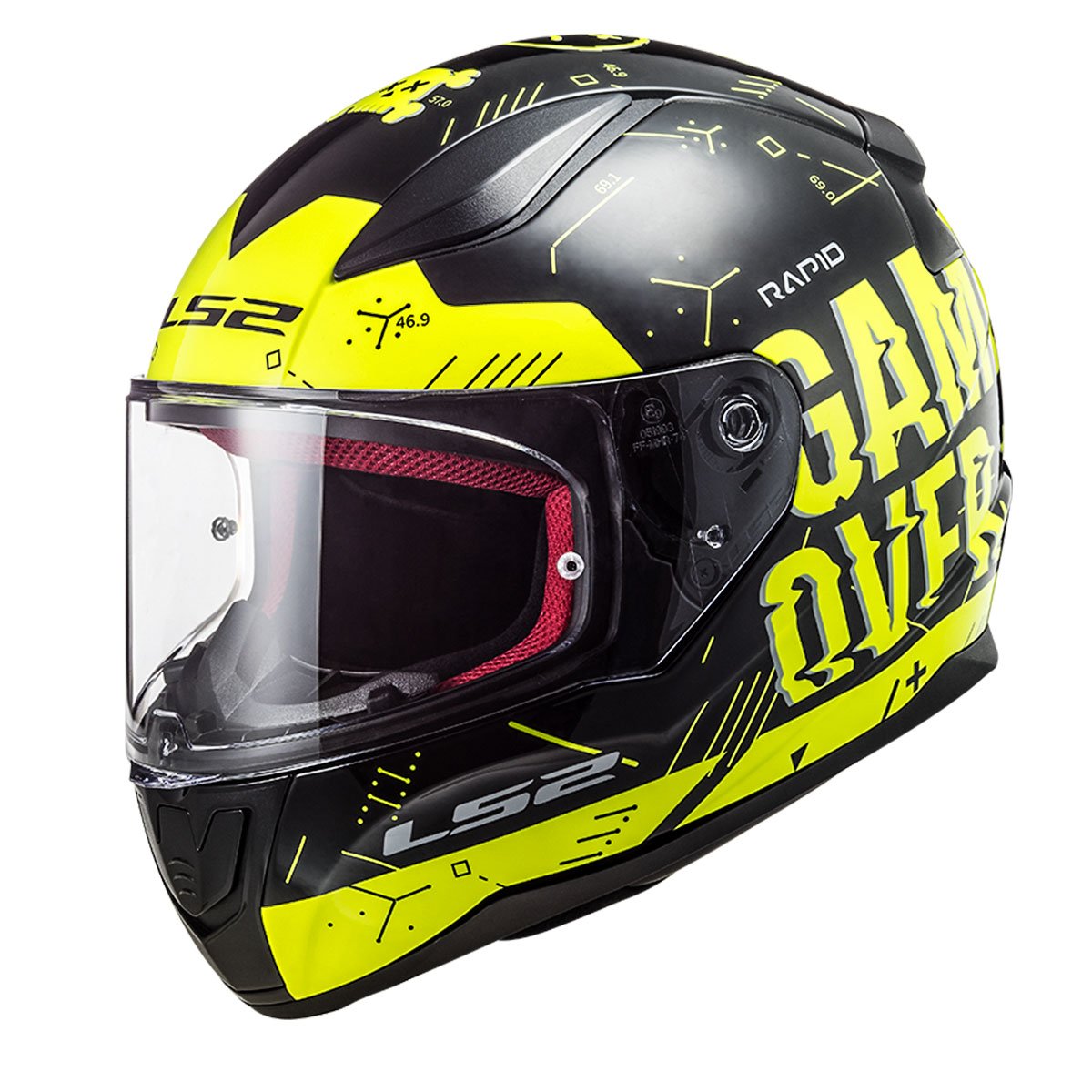 LS2 RAPID PLAYER NEON SARI-SİYAH KAPALI KASK