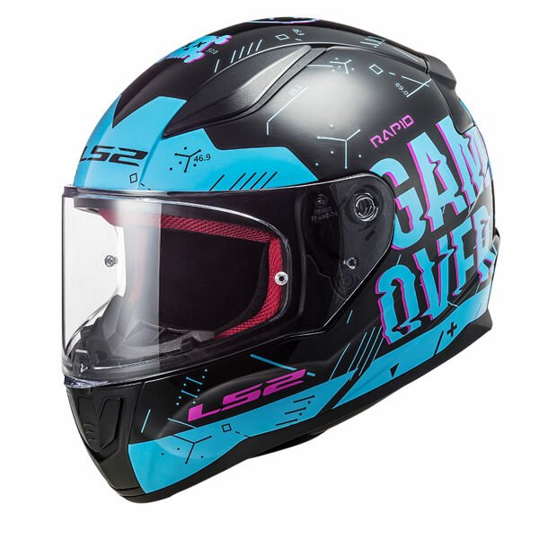 LS2 RAPID PLAYER SİYAH-MAVİ KAPALI KASK