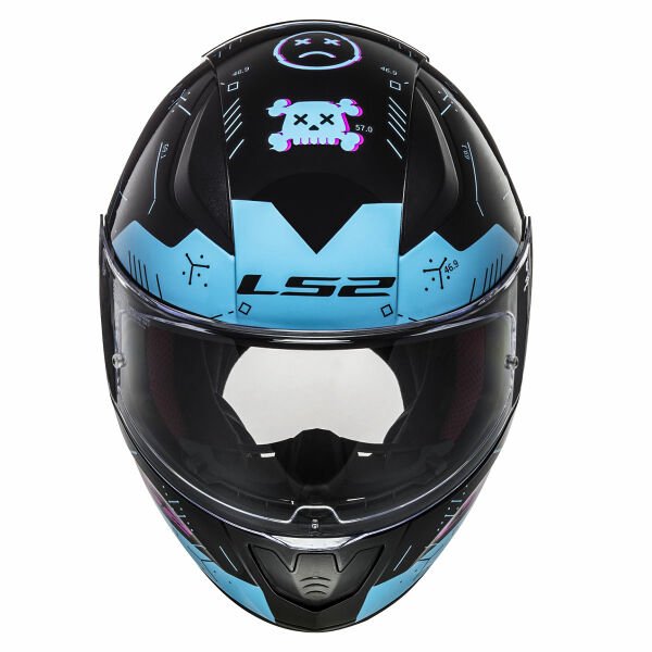 LS2 RAPID PLAYER SİYAH-MAVİ KAPALI KASK