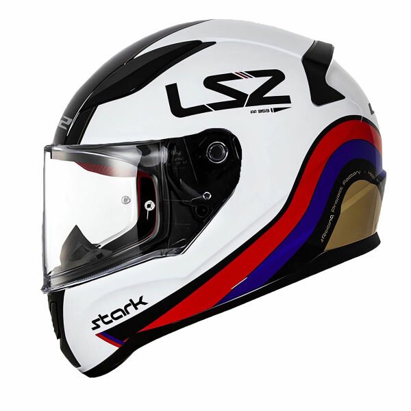 LS2 RAPID STARK BEYAZ-KIRMIZI-MAVİ KAPALI KASK