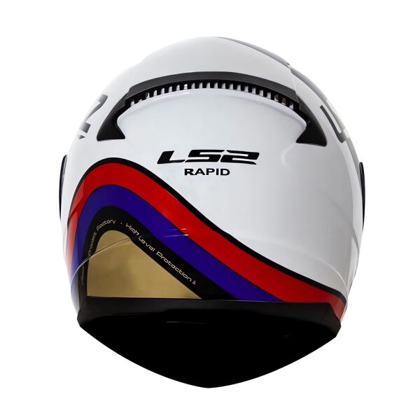 LS2 RAPID STARK BEYAZ-KIRMIZI-MAVİ KAPALI KASK