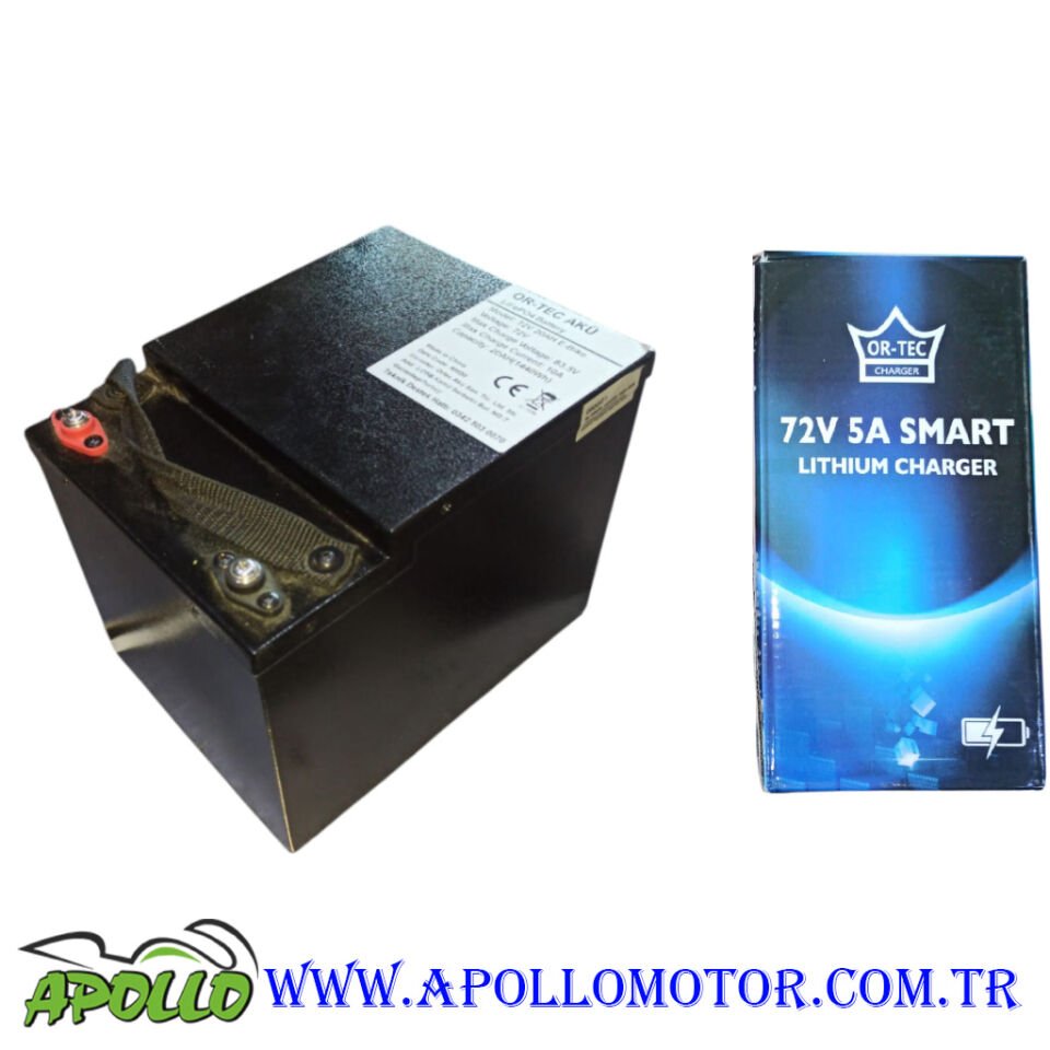 72 VOLT 20 AH LİTHİUM AKÜ ORTEC + ÖZEL LİTHYUM ŞARJ ALETİ