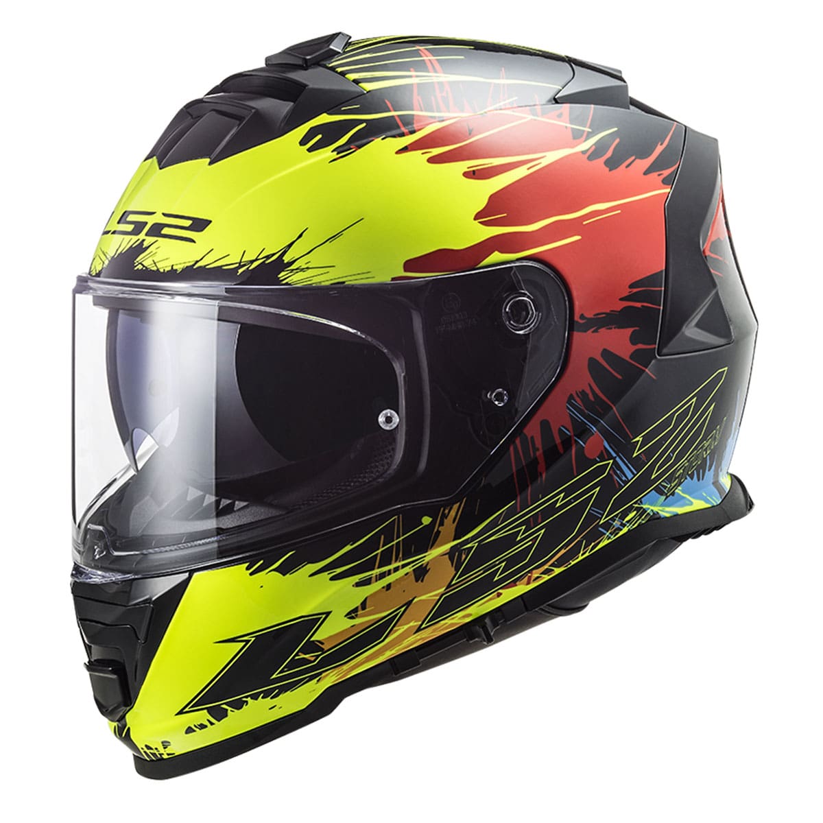 LS2 STORM 2 DROP SİYAH-SARI-KIRMIZI KAPALI KASK