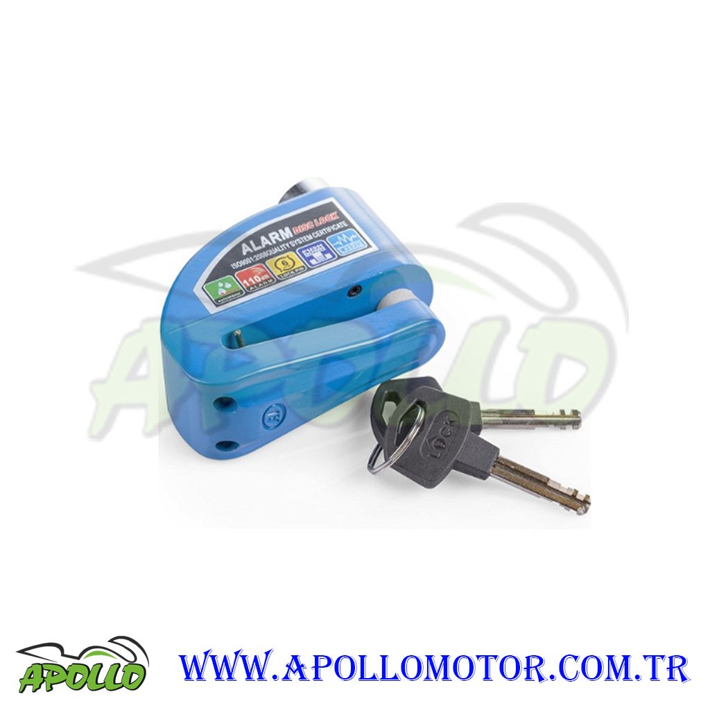 MOTOSİKLET DİSK KİLİDİ ALARIMLI HSB MAVİ