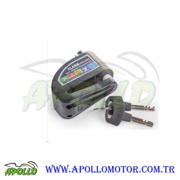 MOTOSİKLET DİSK KİLİDİ ALARIMLI HSB SİYAH