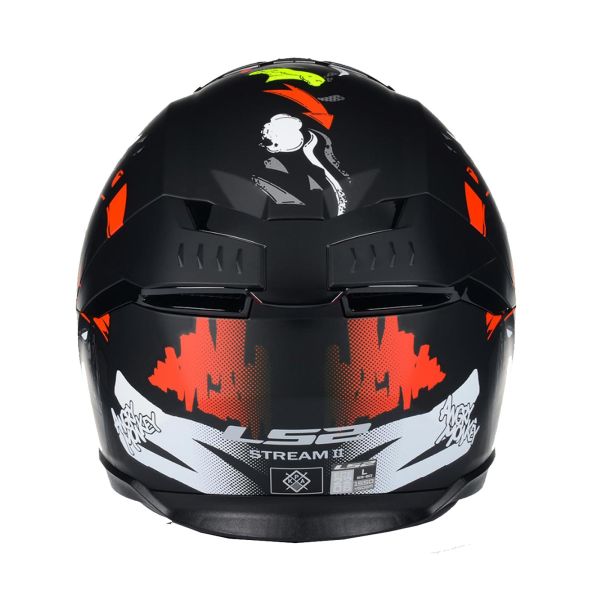 LS2 STREAM 2 ANGRY MONKEY MAT SİYAH-KIRMIZI KAPALI KASK