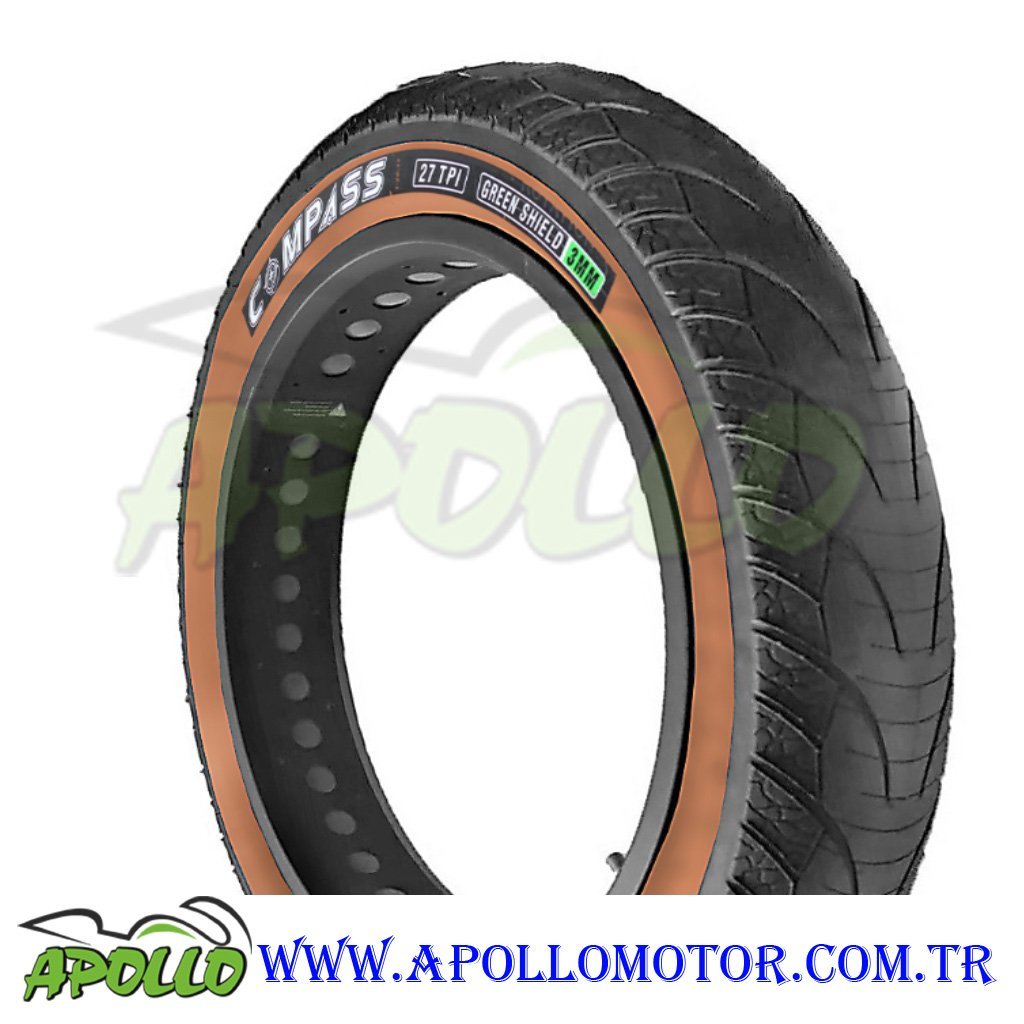 20 x 4.00 DIŞ LASTİK 3 MM ZIRHLI AMBER YANAK - COMPASS FATBİKE