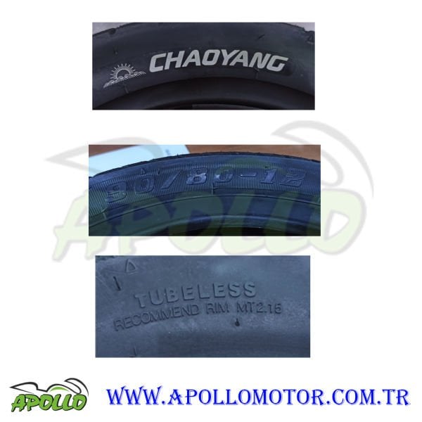 90/80 x 12 DIŞ LASTİK CHAOYANG