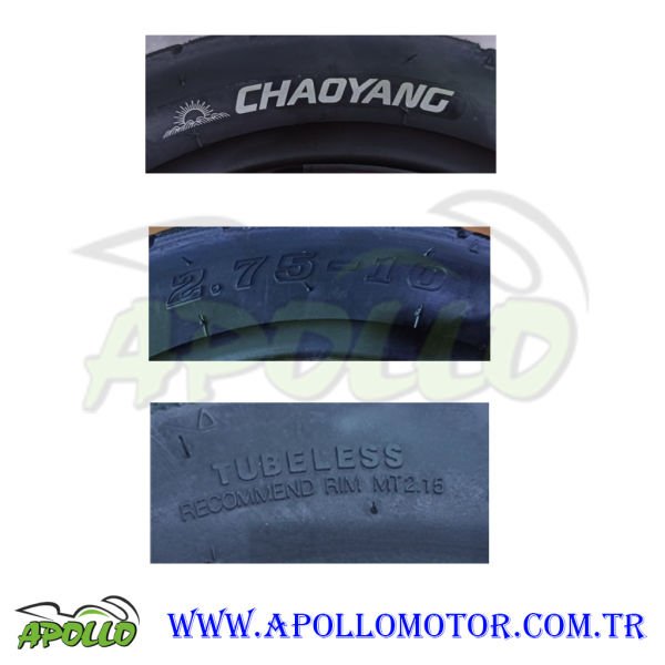 2.75 x 10 TUBELESS DIŞ LASTİK CHAOYANG