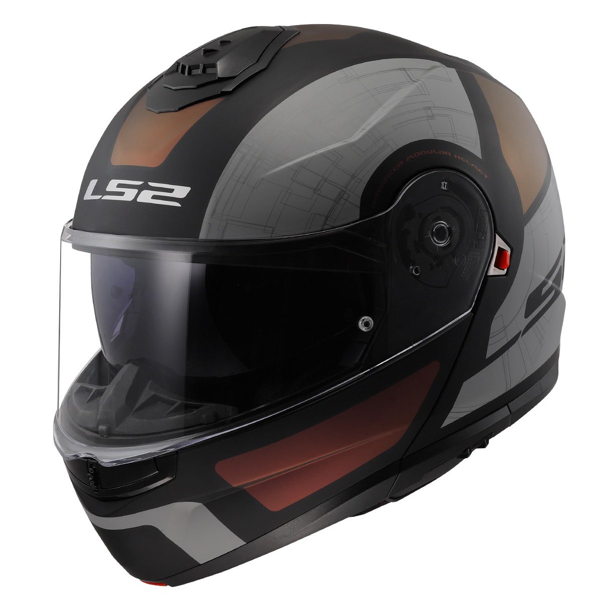 LS2 STROBE 2 ORION MATT SİYAH-MOR-MAVİ ÇENE AÇILIR KASK
