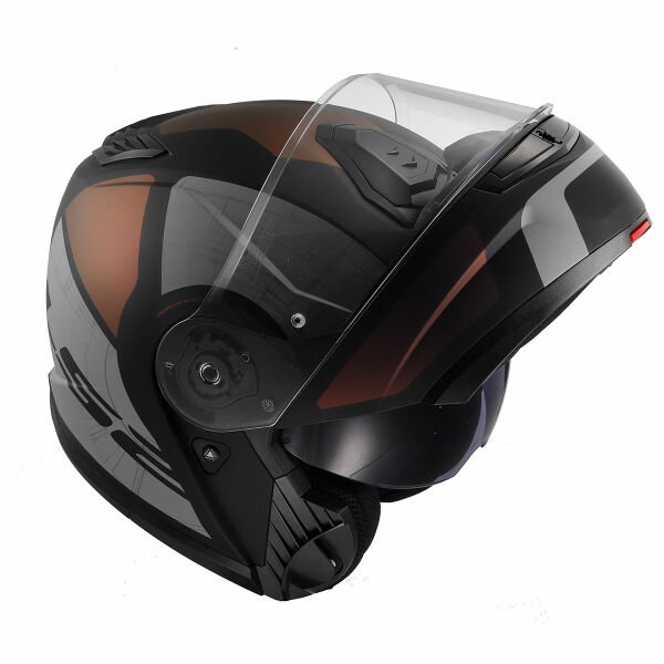 LS2 STROBE 2 ORION MATT SİYAH-MOR-MAVİ ÇENE AÇILIR KASK