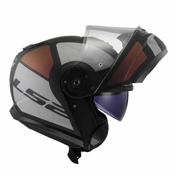 LS2 STROBE 2 ORION MATT SİYAH-MOR-MAVİ ÇENE AÇILIR KASK