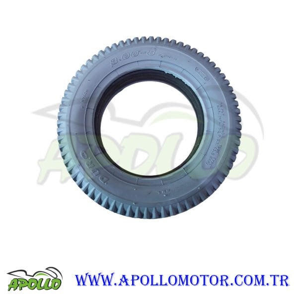 3.00-8 DURO DOLGU DIŞ LASTİK AKÜLÜ ve ENGELLİ - GRİ