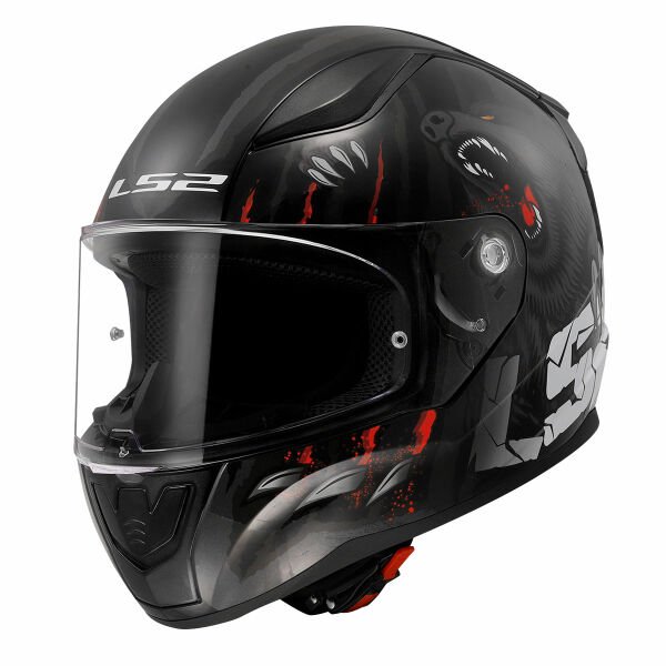 LS2 RAPID 2 CLAWN MAT SİYAH-GRİ-KIRMIZI KAPALI KASK